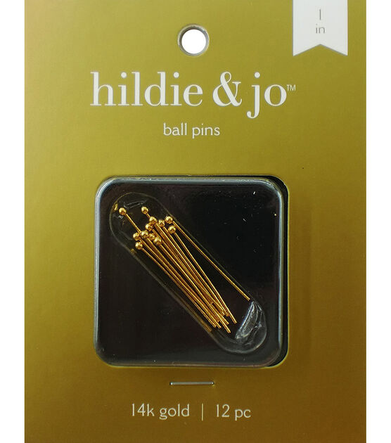 1 Gold Plated Ball Pins 12pk by hildie & jo
