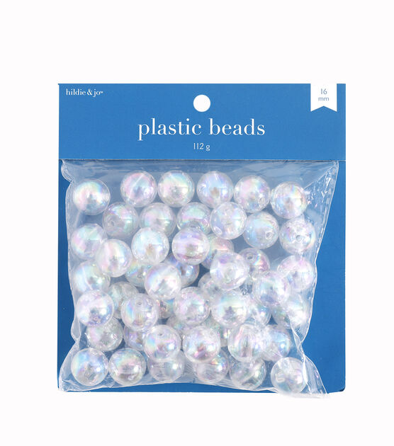 See Thru Clear Acrylic Beads with Silver Rhinestones Painted Hollows, 16mm,  SW