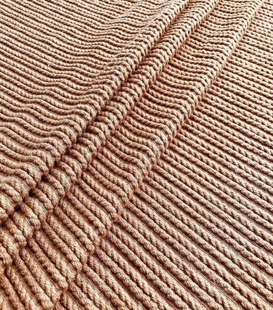 Brown Sweater Rib Knit Fabric, , hi-res, image 2