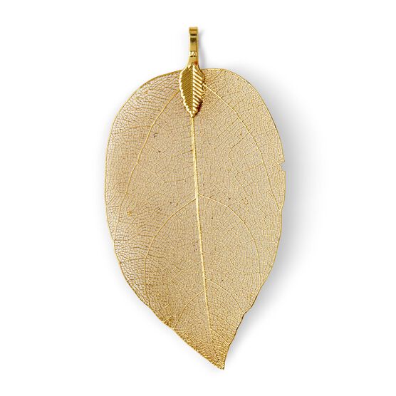 Gold Metal Leaf Pendant by hildie & jo, , hi-res, image 2
