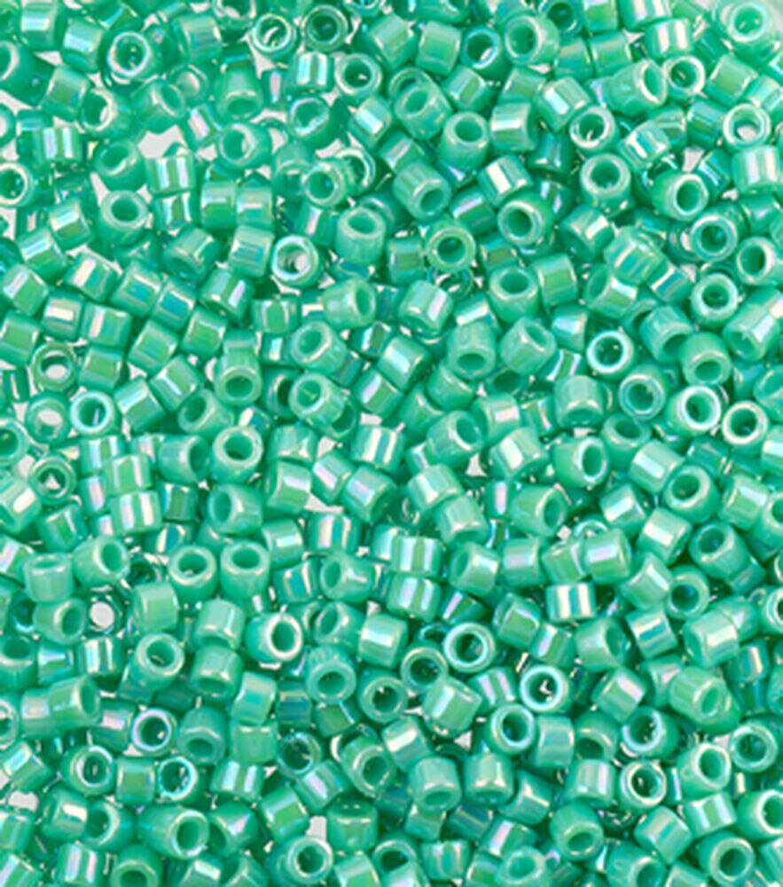 Delica Seed Beads 5G 11/0, Turquoise Opaque Ab, swatch, image 39