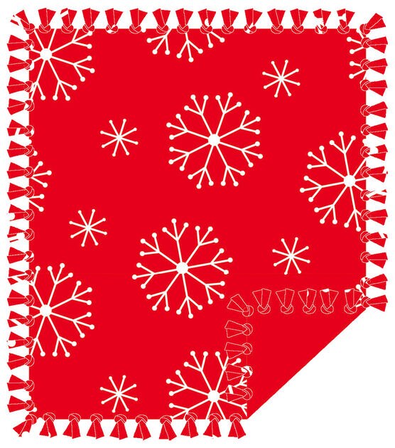 48" Wide Snowflakes No Sew Fleece Blanket by Make It Give It
