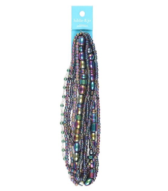 Green & Purple Multi Strand Strung Beads by hildie & jo