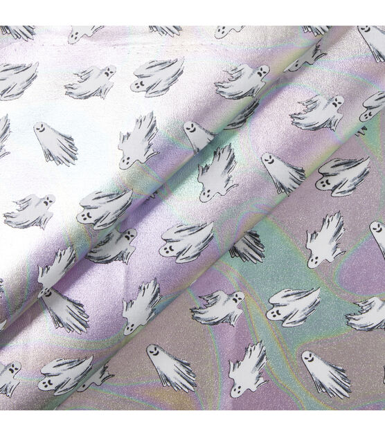 Ghosts Irridescent Halloween Cotton Fabric, , hi-res, image 2