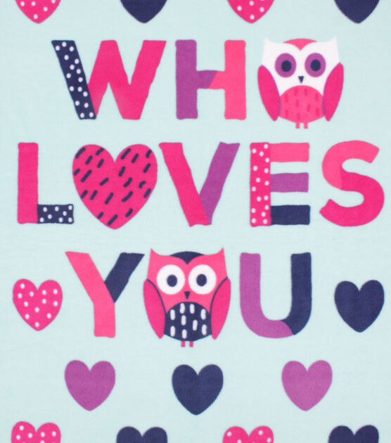 48" Wide Who Loves You No Sew Fleece Blanket, , hi-res, image 2