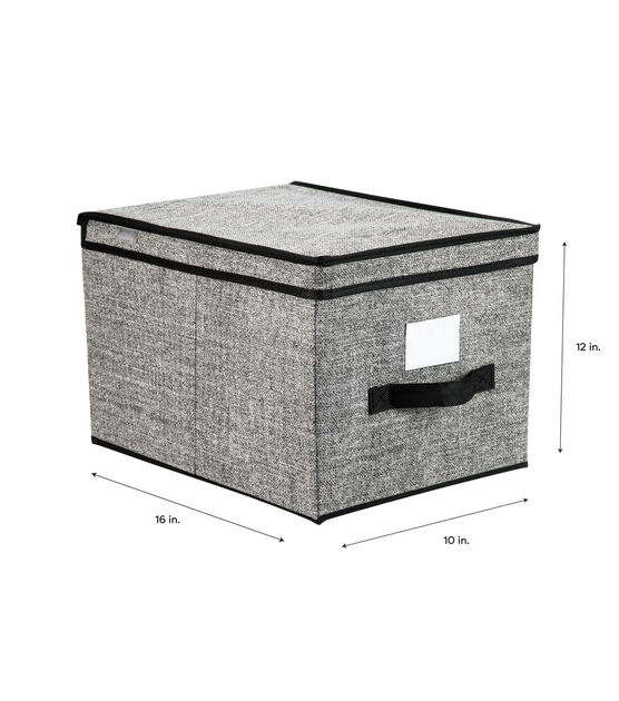 Simplify 12" x 16" Black Storage Box With Handle, , hi-res, image 7