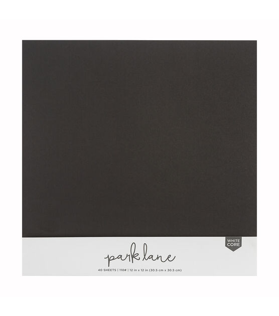 40 Sheet 12" x 12" Black Smooth Cardstock Paper Pack by Park Lane