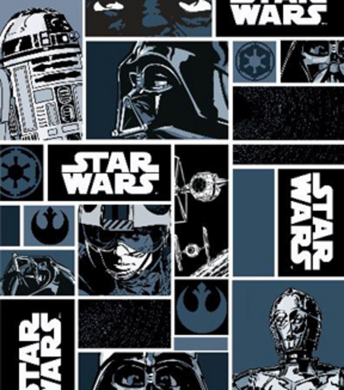 sold by the 1/2 yard Star Wars Grid in Stone Camelot Cottons 7360106-02 