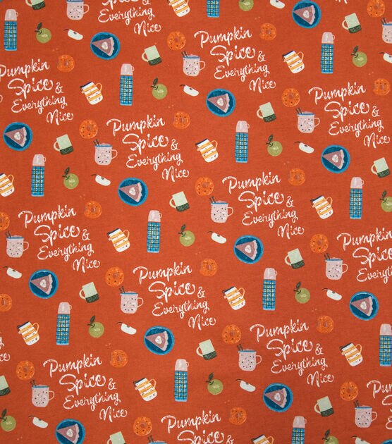 Super Snuggle Pumpkin Spice & Everything Nice Flannel Fabric, , hi-res, image 2