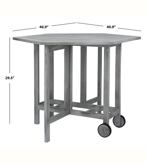 Safavieh Kerman Gray Wash Outdoor Table With 4pc Foldable Chair Set, , hi-res, image 6