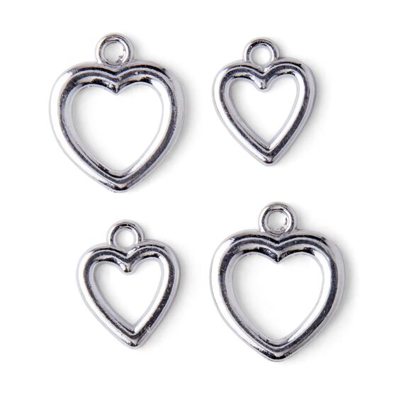 8ct Silver Heart Charms by hildie & jo, , hi-res, image 2