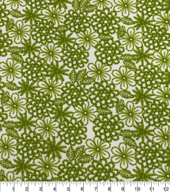 Green Modern Floral Quilt Cotton Fabric by Keepsake Calico, , hi-res, image 2