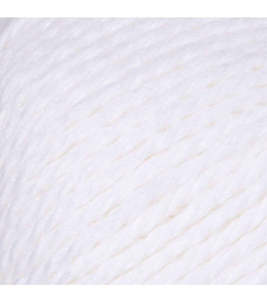 Bernat Softee Baby Light Weight Acrylic Yarn, White, swatch, image 1