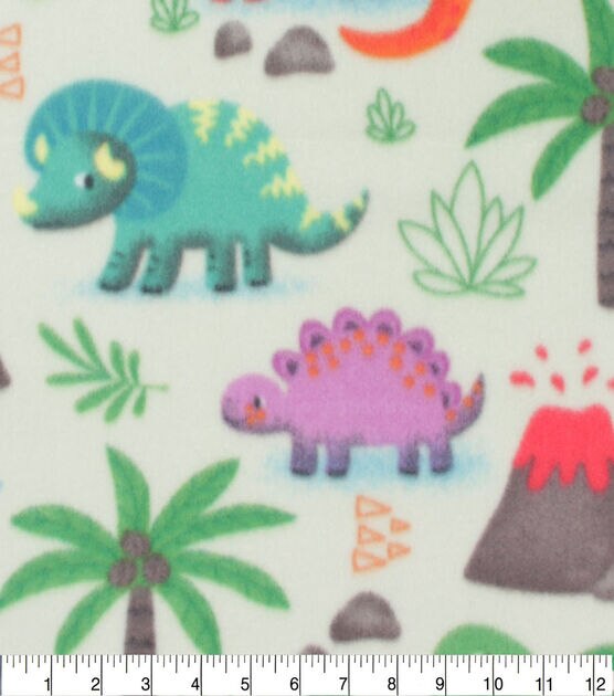 Blizzard Fleece Fabric Multi Color Dinos