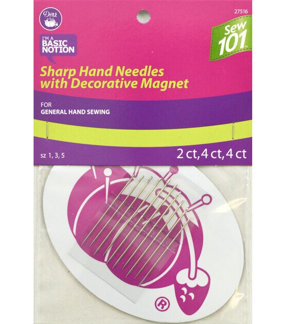 Dritz Sew 101 Sharps Hand Needles with Decorative Magnet