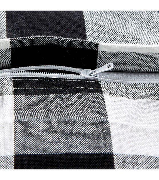 Design Imports Buffalo Check Set of 4 Pillow Covers Black & White, , hi-res, image 7