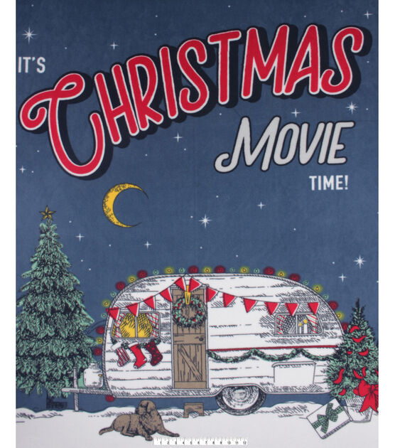 72" Wide It's Christmas Movie Time No Sew Fleece Blanket by Place & Time, , hi-res, image 3