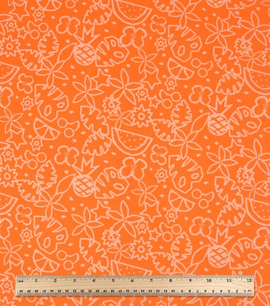 18" x 21" Orange Summer Fruit Cotton Fabric Quarter 1pc by POP!, , hi-res, image 2