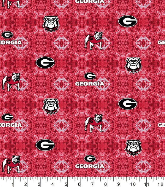 University of Georgia Bulldogs Flannel Fabric Tie Dye