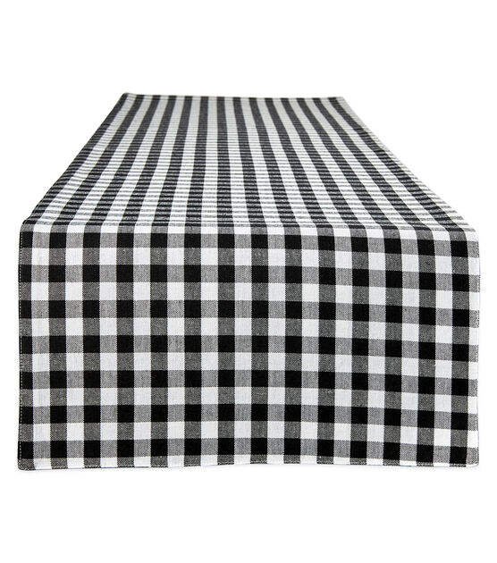 Design Imports 14"x108" Reversible Table Runner Black & White