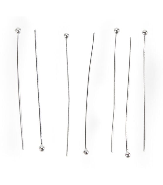 2" Silver Plated Ball Head Pins 14pk by hildie & jo