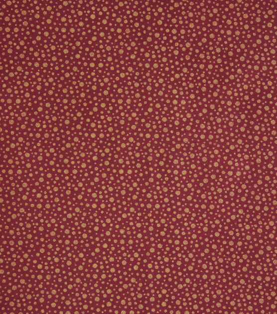 Gold Dots on Burgundy Quilt Metallic Cotton Fabric by Keepsake Calico, , hi-res, image 2