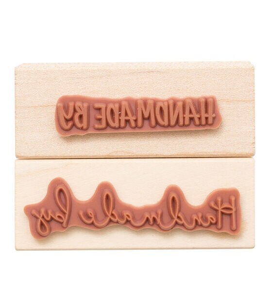American Crafts Wooden Stamp Handmade By, , hi-res, image 3
