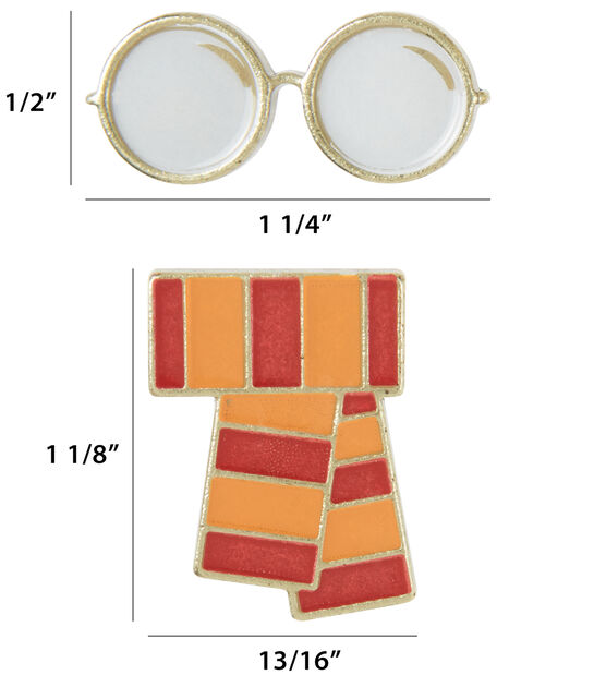 Blumenthal Lansing 2ct Harry Potter Glasses & Scarf Buttons, , hi-res, image 4