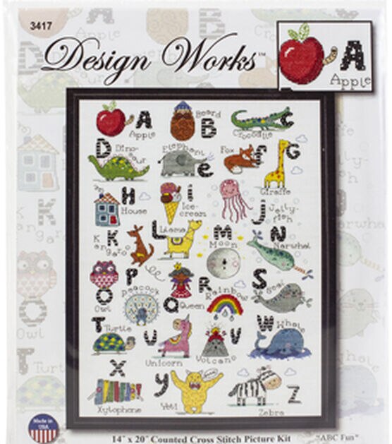 Design Works 20" x 14" ABC Fun Counted Cross Stitch Kit, , hi-res, image 1