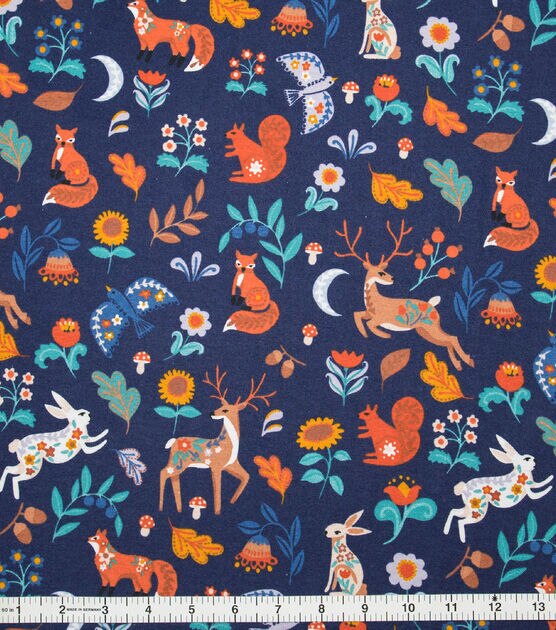 Super Snuggle Folk Woodland Animals Flannel Fabric