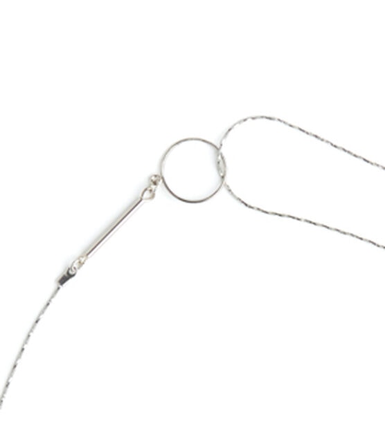 20" Silver Necklace With Open Circle & Bar Charms by hildie & jo, , hi-res, image 3