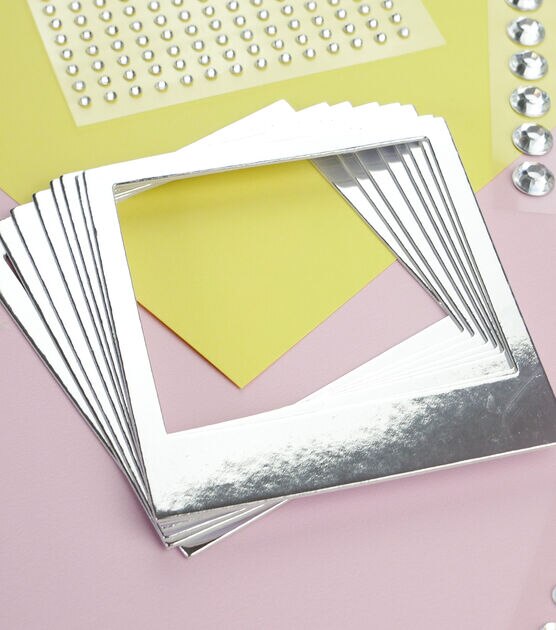 8pk Silver Foil Die Cut Cardstock Photo Frames by Park Lane, , hi-res, image 3
