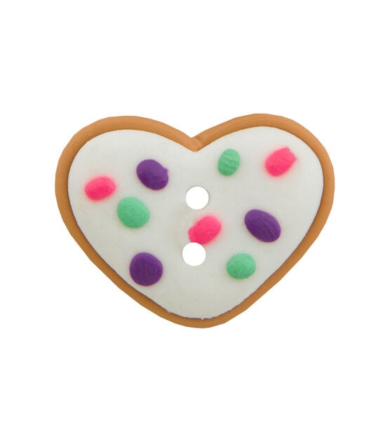 Flair Originals 1" Heart Cookie 2 Hole Buttons 2pk, , hi-res, image 2