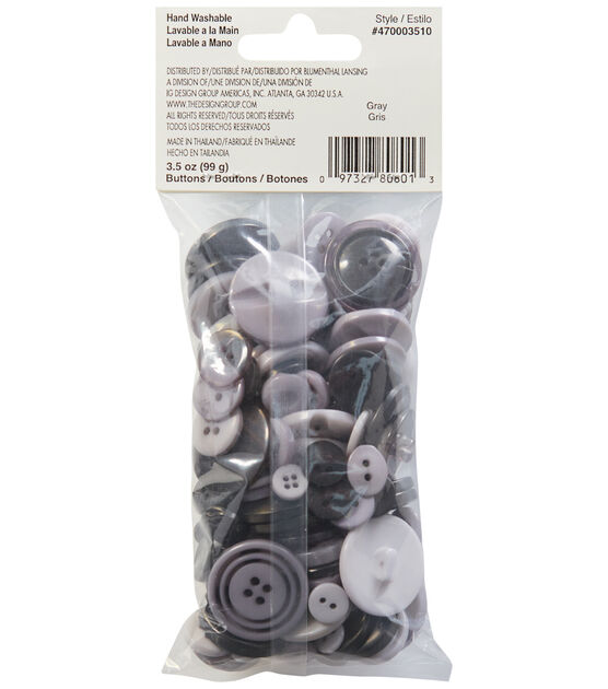 Favorite Findings 3.5oz Gray & Black Clamshell Big Bag of Buttons, , hi-res, image 2