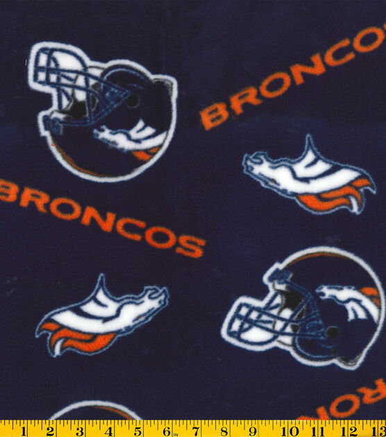 Fabric Traditions Denver Broncos Fleece Fabric Tossed