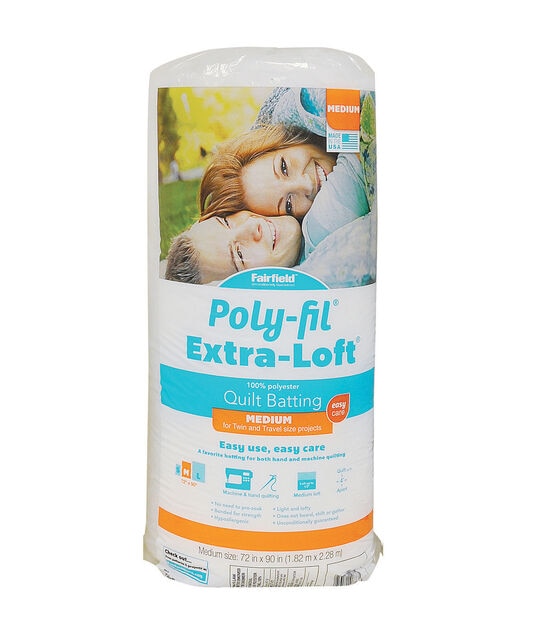 Poly Fil Extra Loft Twin Size 72"x90" 100% Bonded Polyester Batting