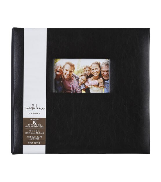 12" x 12" Black Leather Scrapbook Album by Park Lane