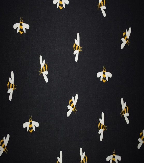 Bees on Black Quilt Cotton Fabric by Quilter's Showcase, , hi-res, image 2
