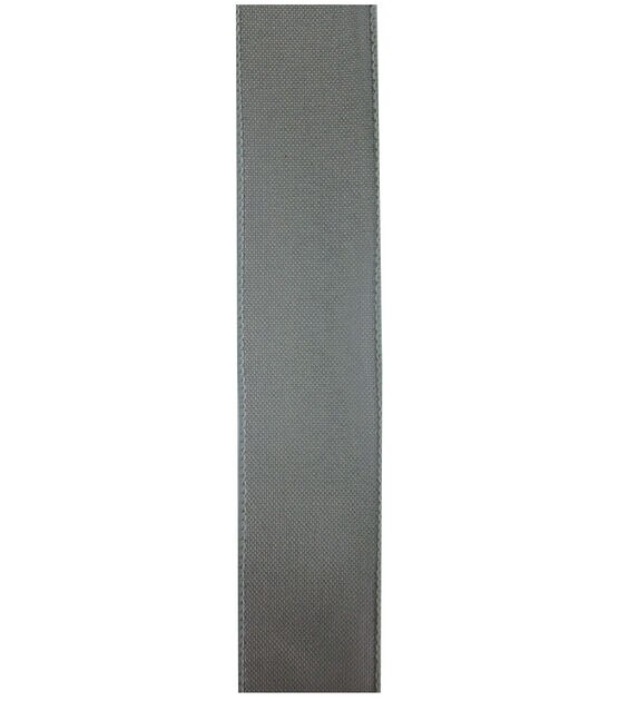 Decorative Ribbon 1.5''x12' Linen Ribbon Solid Gray, , hi-res, image 2