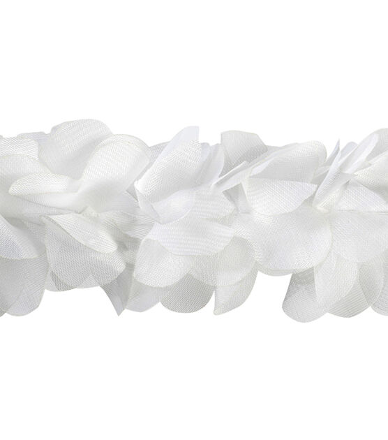 Simplicity Sheer Flower Petal Trim 2.25''x24' White