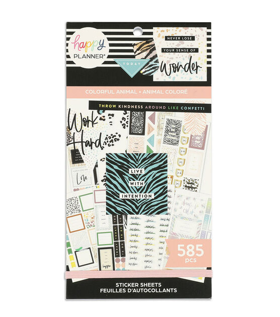 585pc Colorful Animal Happy Planner Sticker Pack