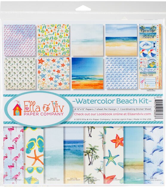 Ella & Viv Collection Kit 12"X12" Watercolor Beach