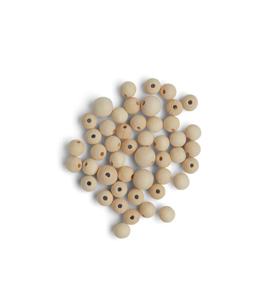 3oz Round Wooden Beads by POP!, , hi-res, image 2