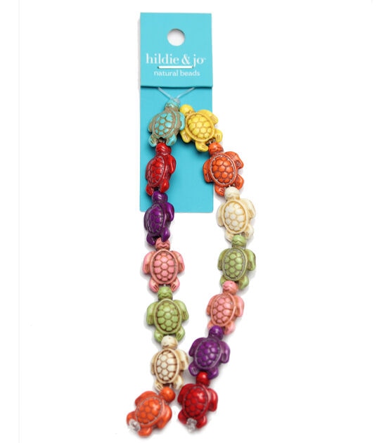 4.5" Multicolor Stone Turtle Strung Bead Strands 2ct by hildie & jo