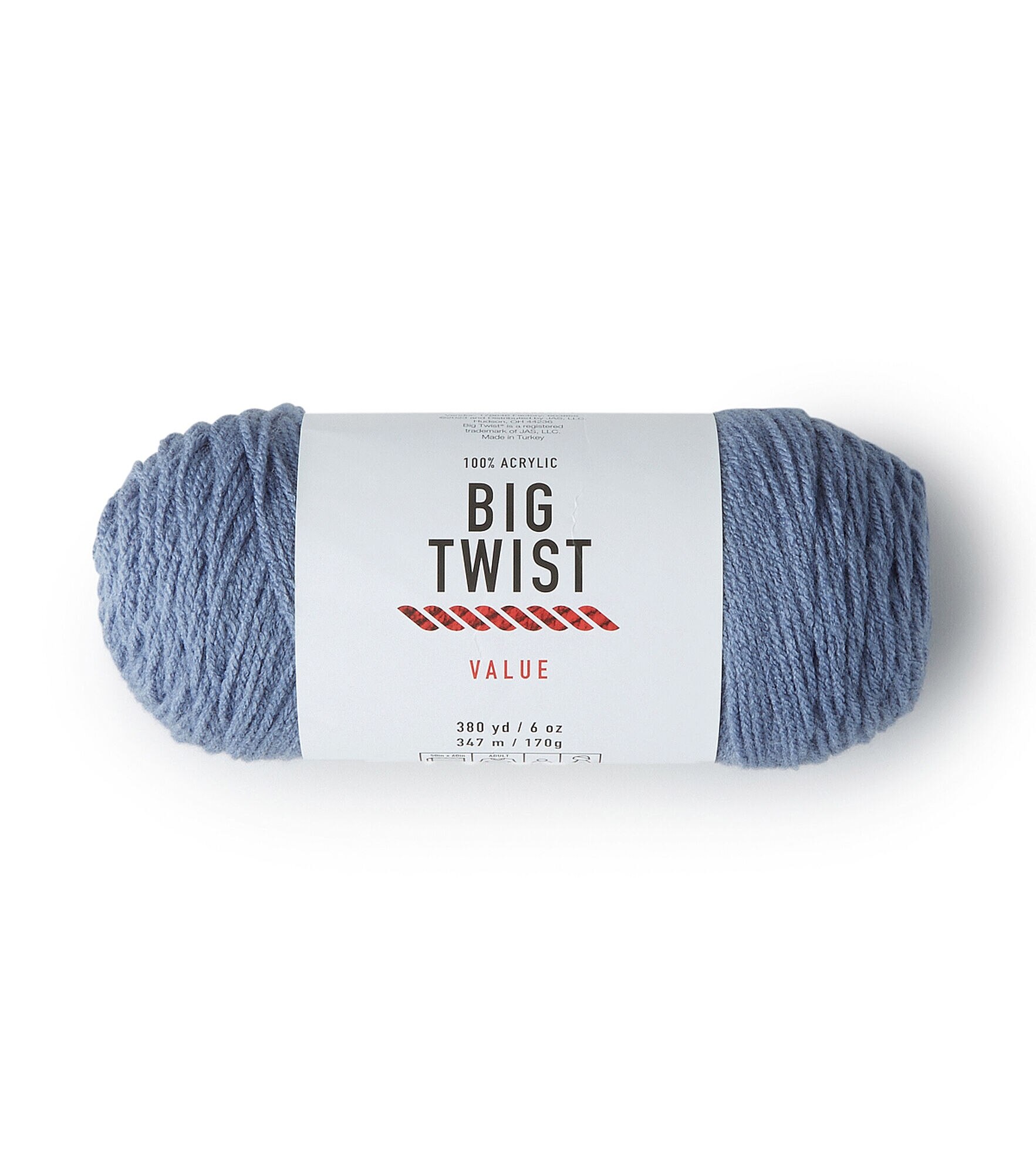 6oz Solid Medium Weight Acrylic 380yd Value Yarn by Big Twist, Denim Blue, hi-res