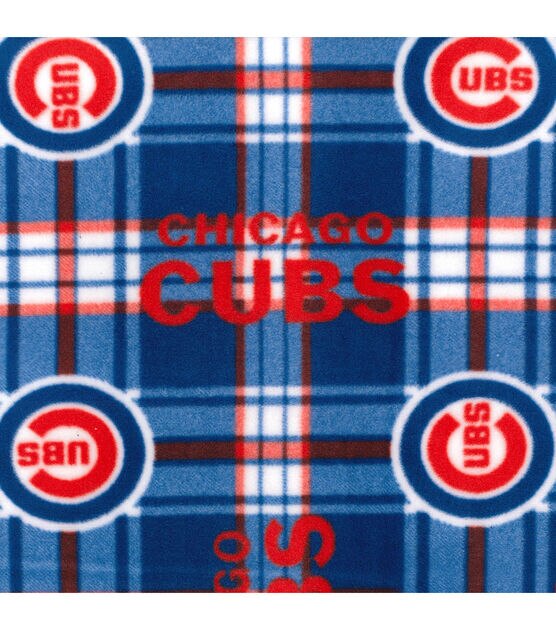 Fabric Traditions Chicago Cubs Fleece Fabric Plaid, , hi-res, image 2