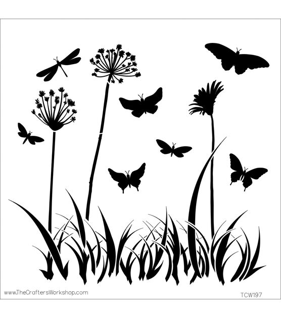 The Crafters Workshop 12"x12" Template Butterfly Meadow