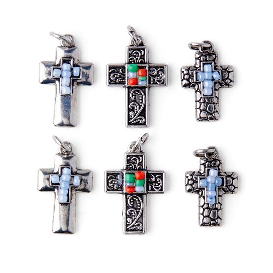 6ct Silver Cross Charms by hildie & jo, , hi-res, image 2
