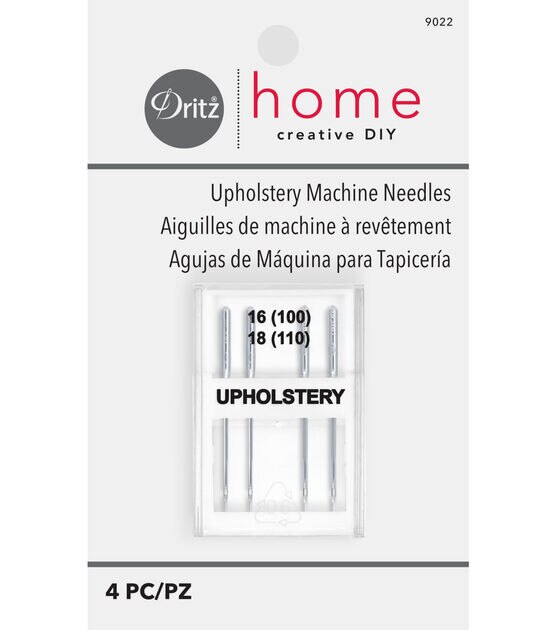 Dritz Home Upholstery Machine Needles, Size 16 & 18, 4 pc