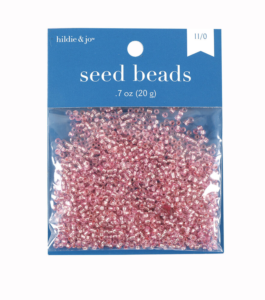 0.7oz Dyed Seed Beads by hildie & jo, Hot Pink, swatch